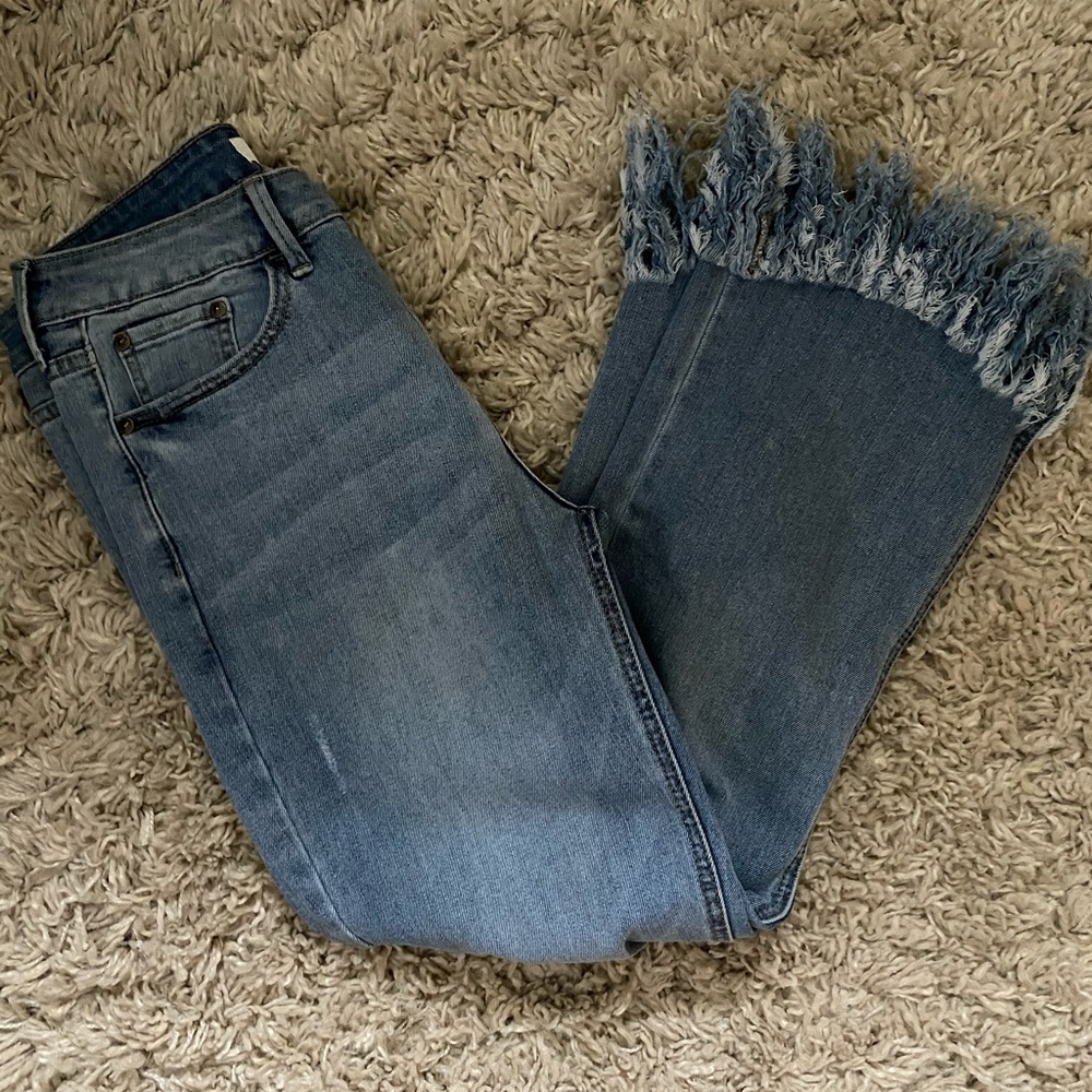 JBD by Just Black Denim Frayed Ankle Jeans